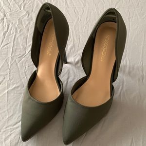 Olive green high heels